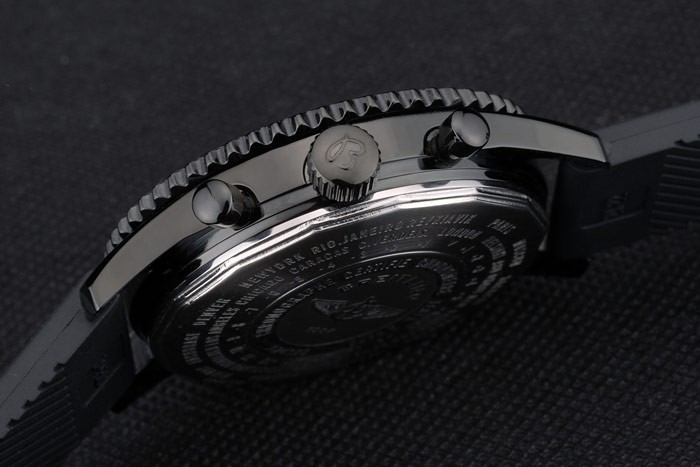 Bracelet en caoutchouc noir Beige Breitling Cadran Chronographe 80183