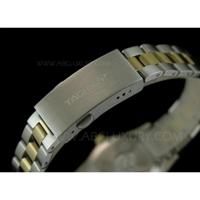 Réplique TAG Heuer Aquaracer montres pour dames cadran noir or jaune Bracelet Deux Bezel Tone STAL015